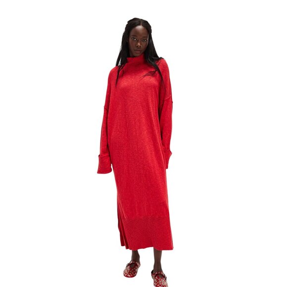 FREE PEOPLE Faye Sweater Midi | Rubies Combo Red 🎉 NWT - Picture 1 of 9